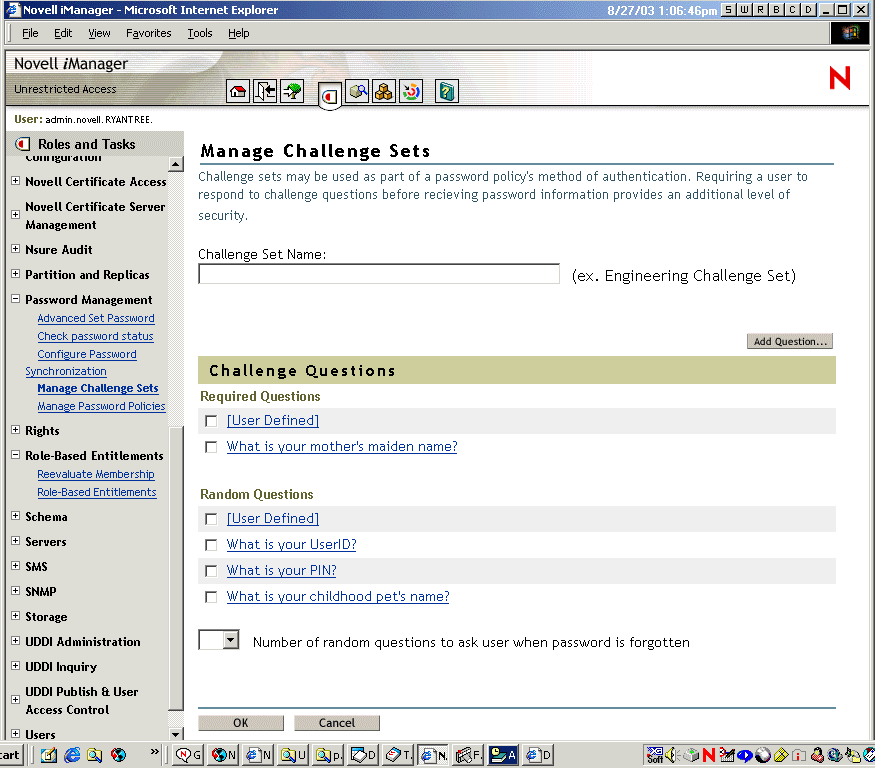 Interface for creating new Challenge Set