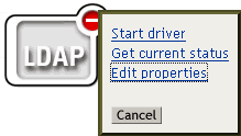 The status icon and drop-down list