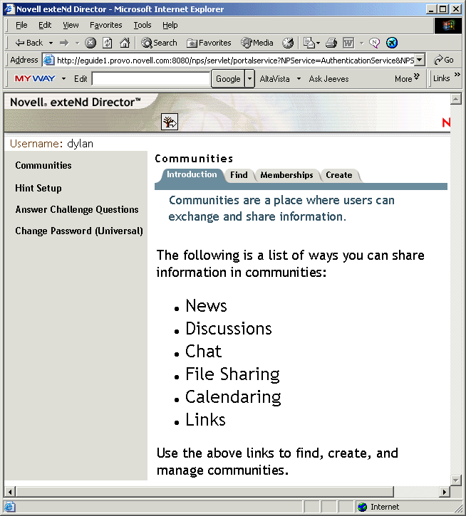 The iManager self-service console