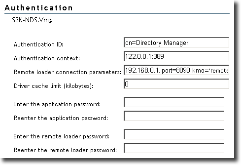 The Authentication dialog box