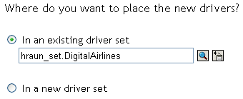 Options to select a driver set