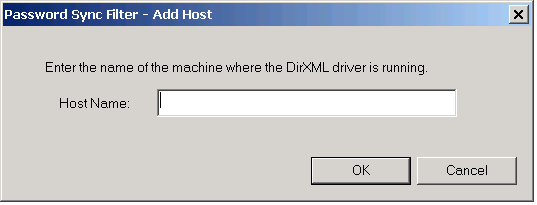 Dialog box for specifying the host machine that runs the driver