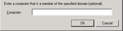 The edit box to specify a computer in a domain