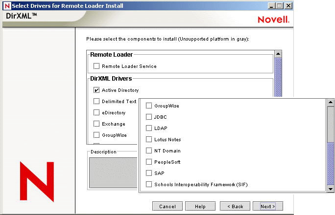 The Active Directory check box