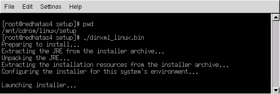 The Linux path to the installation program