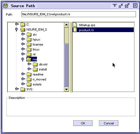 The Source Path dialog box