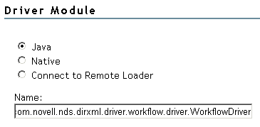 Driver Module parameter in the driver configuration