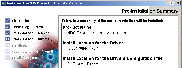 Summary of selected components