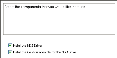 NDS driver components to install