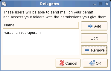Exchange Account Delegation settings