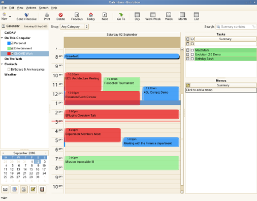 Evolution Calendar Window