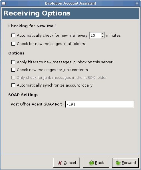 Groupwise receiving options