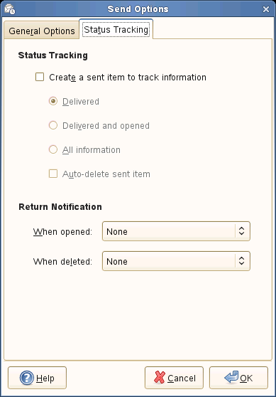 Status tracking for messages