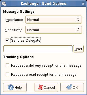 Exchange send options