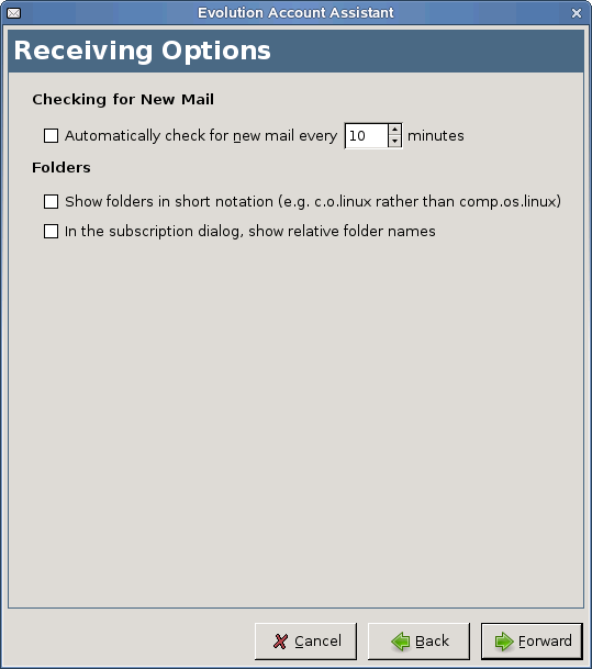 USENET news receiving options