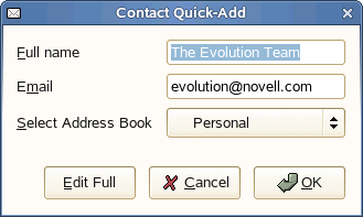 Contact Quick Add Window
