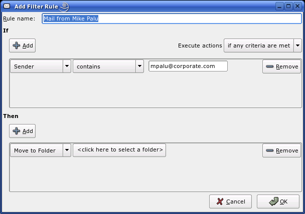 Creating a Mail Filter