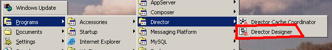 StartPrograms DirectorDesigner