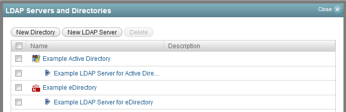 LDAP Servers and Directories list