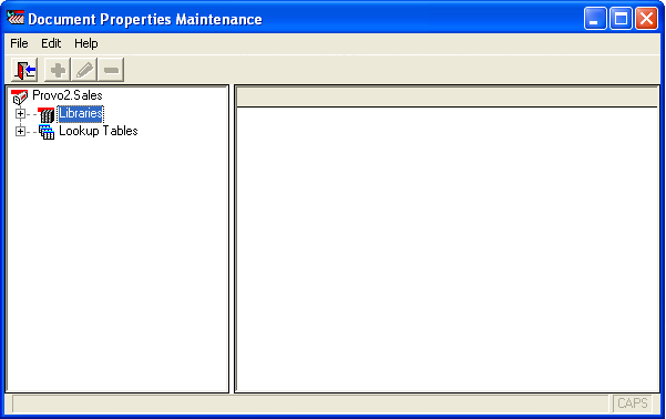 Document Properties Maintenance dialog box