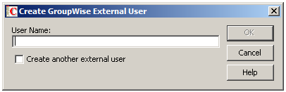 Create External User dialog box