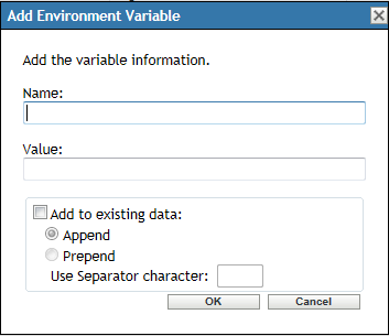 Add Environment Variable dialog box