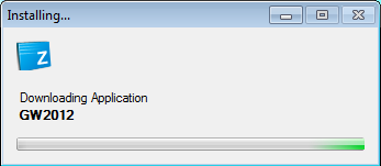 Progress window showing Installing status