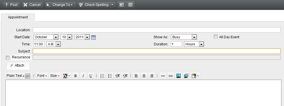 Posted Appointment view