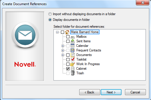 Create Document References dialog box