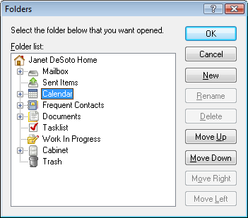 Folders dialog