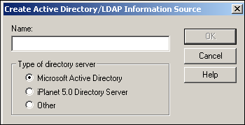 Create Active Directory/LDAP Information Source dialog box