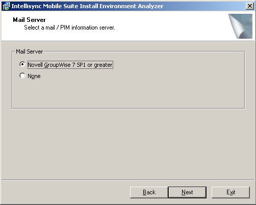 Mail Server installation page