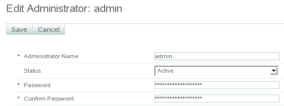 Edit Administrator page