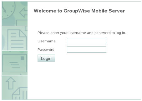 GroupWise Mobile Server Login page