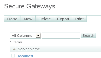Secure Gateways page