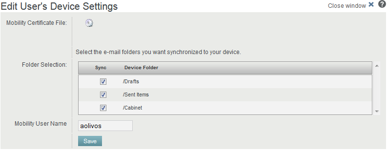 Device Settings page