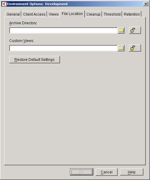 Environment Options dialog box with the File Locations tab open