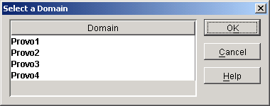 Link Configuration tool with a list of domains in the system