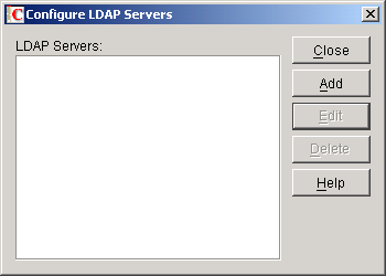 Configure LDAP Servers dialog box