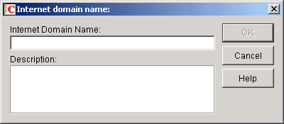 Internet Domain Name dialog box