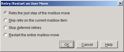 Retry/Restart User Move dialog box