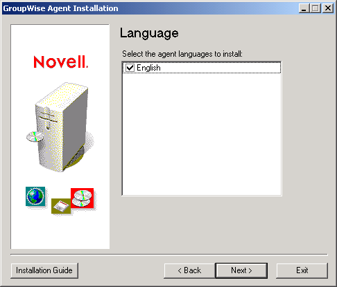 Language dialog box