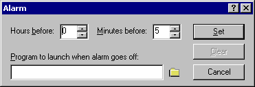 Alarm dialog box