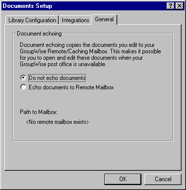 Documents Setup dialog box with the General tab open