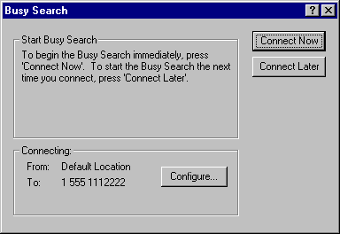 Busy Search dialog box in Remote mode