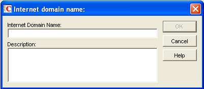 Internet Domain Name dialog box