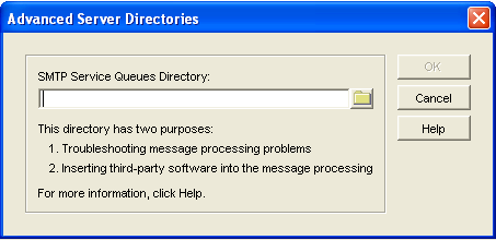 Advanced Server directories dialog box