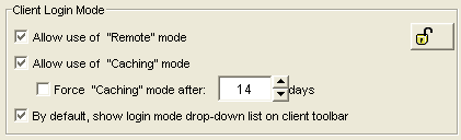 Client Login Mode group box