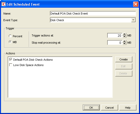 Edit Scheduled Event dialog box
