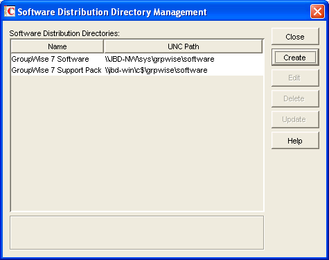 Software Distribution Directory Management dialog box